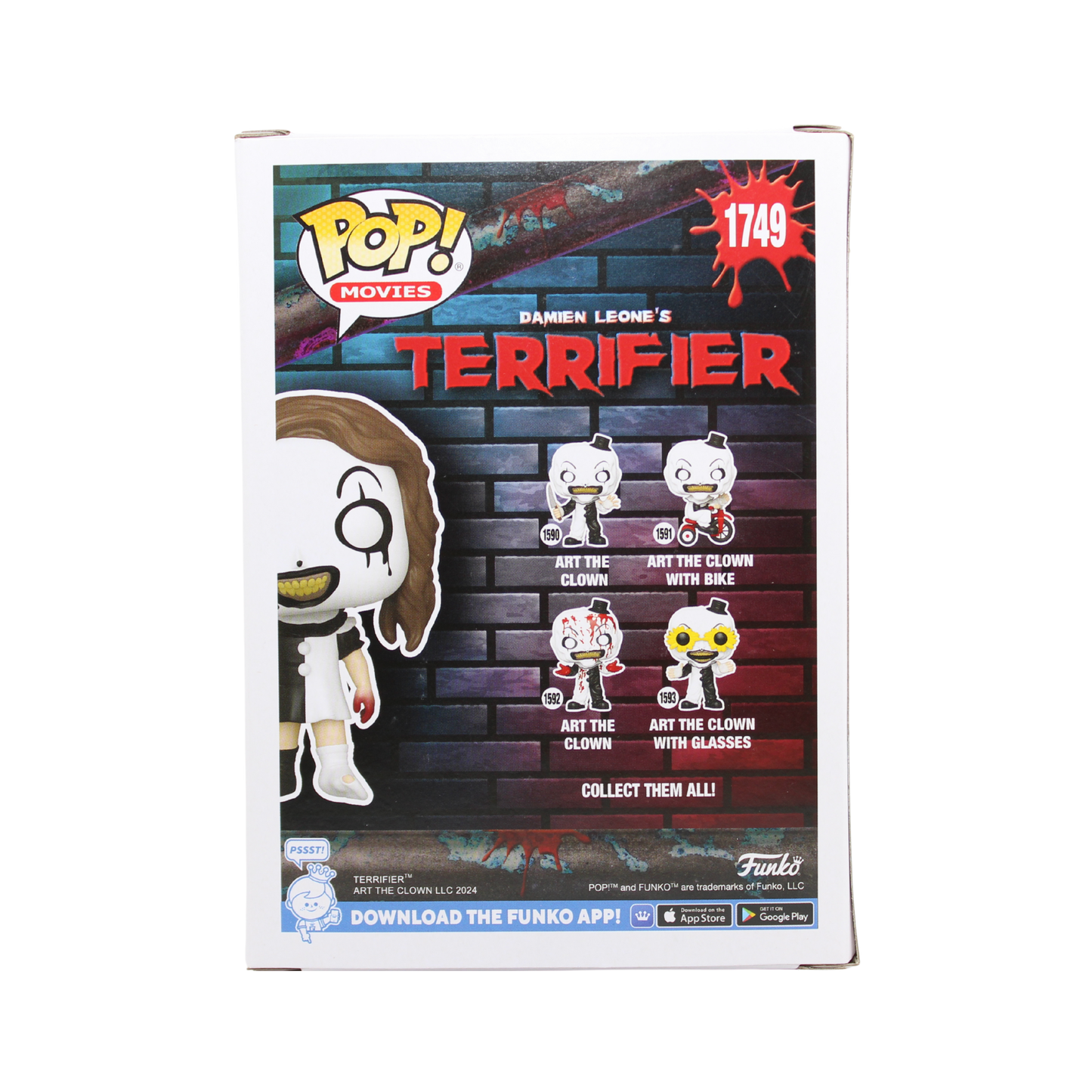 Amelie McLain Signed Terrifier Little Pale Girl Glow Specialty Series Funko Pop Figure Back
