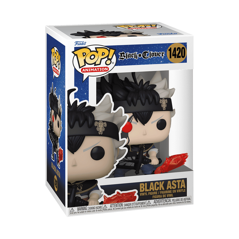 Black Asta Funko Pop! #1420 stock photo in-box from Black Clover