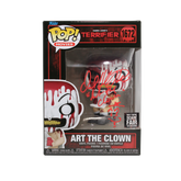 David Howard Thornton Signed Terrifier Art the Clown Hot Topic Scare Fair Funko Pop Figure Bloody Sitting on Chair