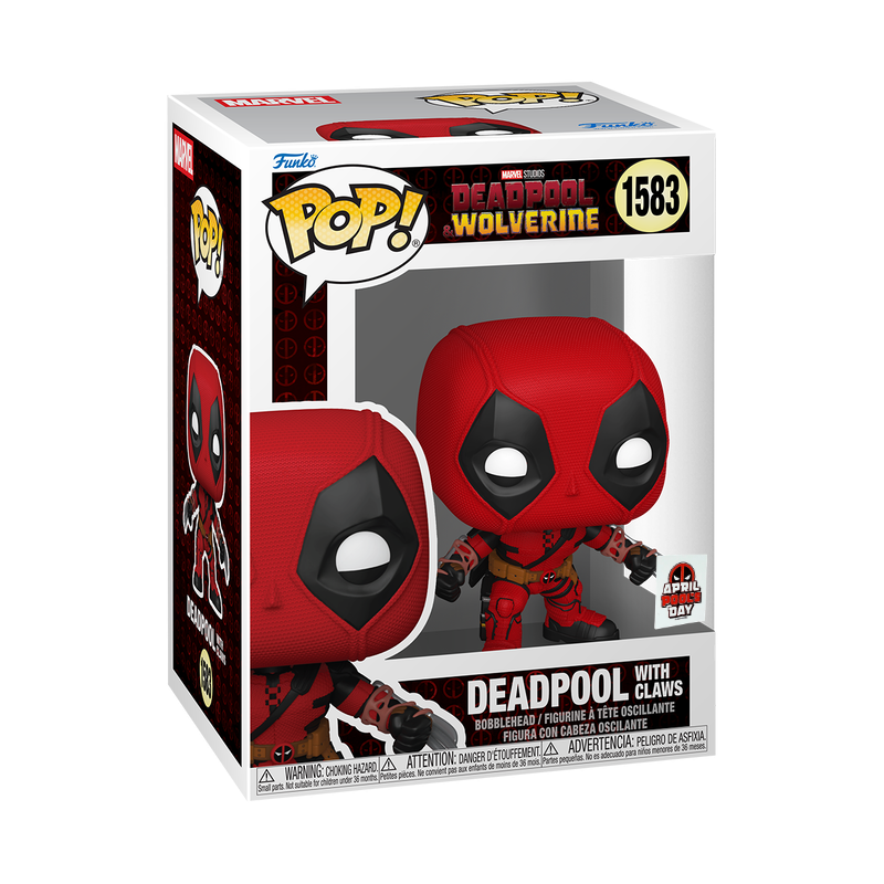 Deadpool with Claws Funko Pop! #1583 April Pool's Day stock photo in-box Deadpool