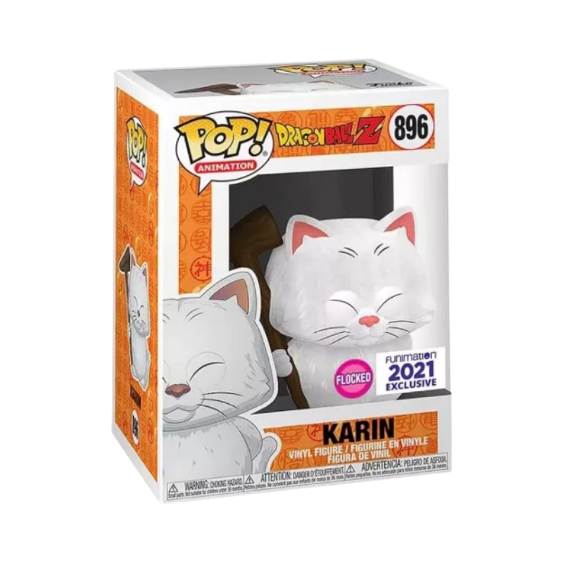Karin Funko Pop! #896 Flocked Funimation 2021 Exclusive stock photo in-box from Dragon Ball Z