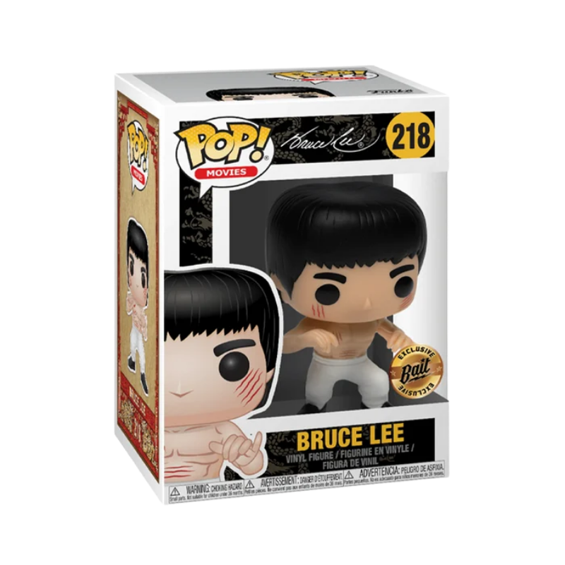Bruce Lee White Pants Funko Pop! #218 BAIT Exclusive stock photo in-box from Enter the Dragon