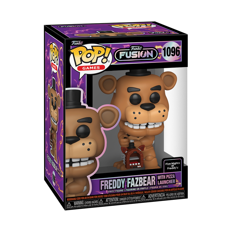 Funko Pop! Funko Fusion Freddy Fazbear with Pizza Launcher #1096 Funko Pop box packaging front view