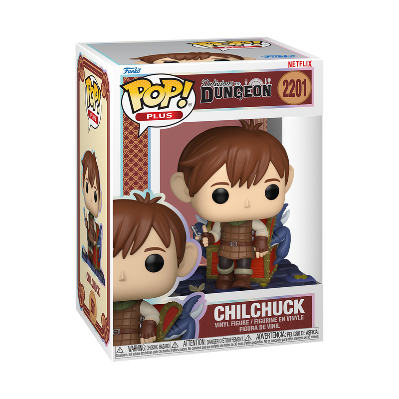 Funko Pop Chilchuck #2201 from Delicious in Dungeon, shown inside original Funko packaging.