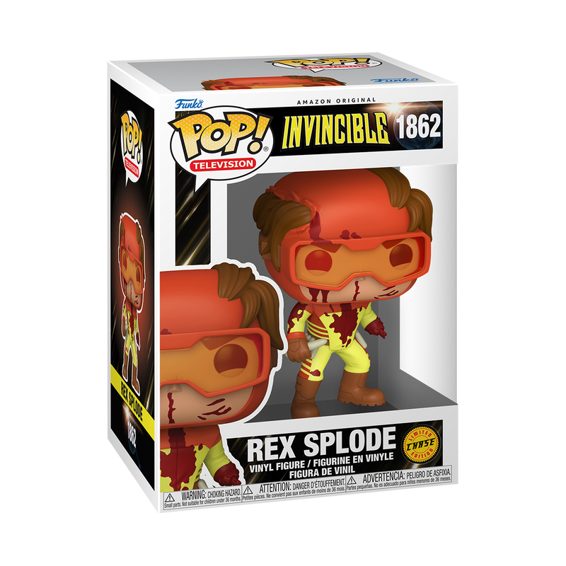 Funko Pop Rex Splode #1862 Chase from Invincible, shown inside original Funko packaging.