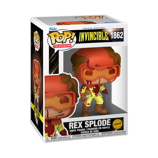 Funko Pop Rex Splode #1862 Chase from Invincible, shown inside original Funko packaging.