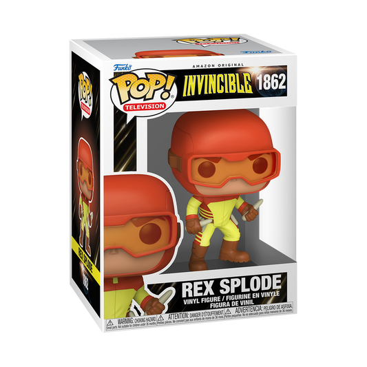 Funko Pop Rex Splode #1862 from Invincible, shown inside original Funko packaging.