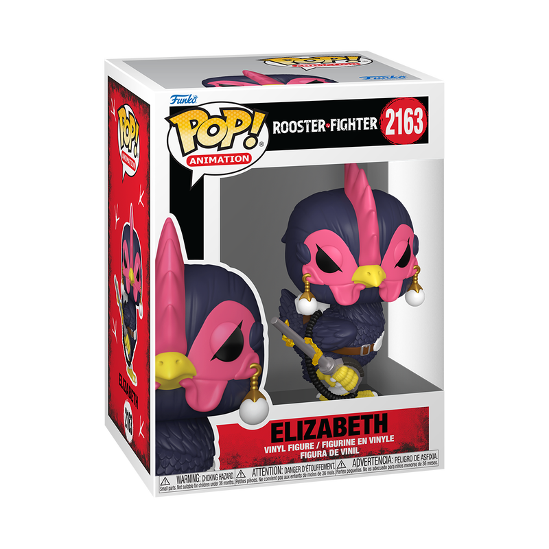 Funko Pop Elizabeth #2163 from Rooster Fighter, shown inside original Funko packaging.