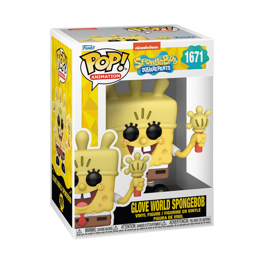Funko Pop! SpongeBob SquarePants Glove World SpongeBob #1671 Funko Pop box packaging front view