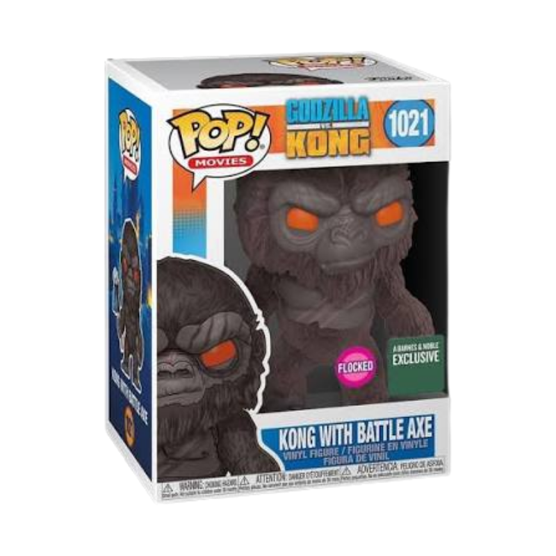 Kong with Battle Axe Funko Pop! #1021 Flocked Barnes & Noble Exclusive stock photo in-box from Godzilla vs. Kong