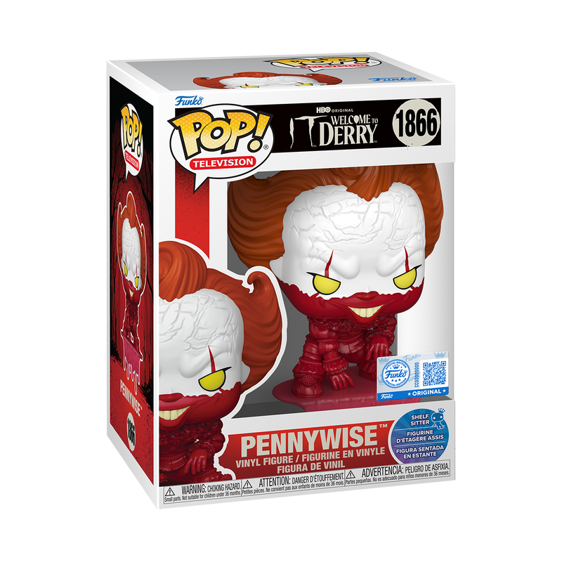 Bloody Pennywise (Shelf Sitter) Funko Pop! #1866 Entertainment Earth Exclusive stock photo in-box IT Welcome to Derry
