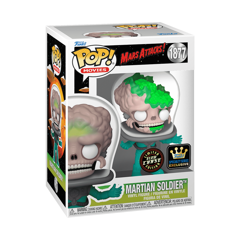 Mars Attacks Martian Soldier Glow Chase Funko Pop Packaging