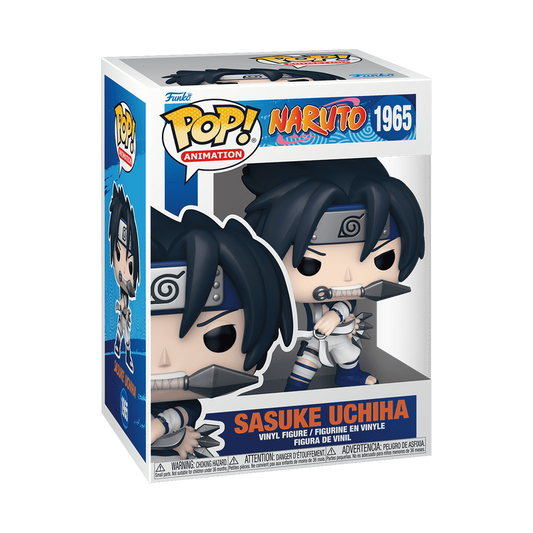 Sasuke Uchiha with Demon Wind Shuriken Funko Pop! #1965 stock photo in-box from Naruto