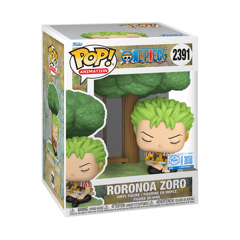 Roronoa Zoro Sleeping Funko Pop! #2391 Exclusive stock photo in-box from One Piece
