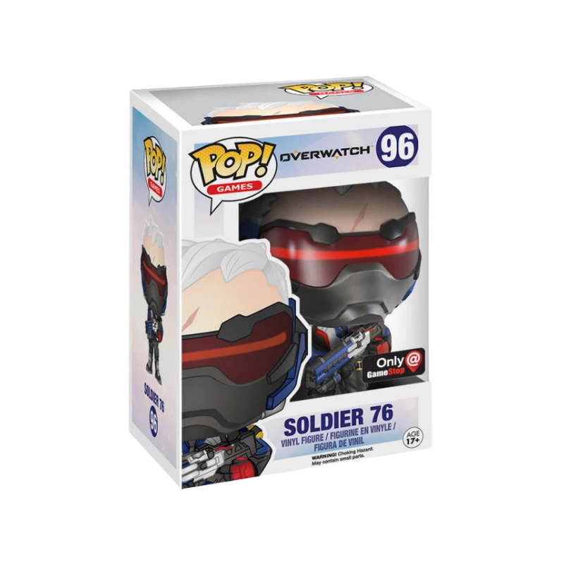 Soldier: 76 Funko Pop! #96 GameStop Exclusive stock photo in-box from Overwatch