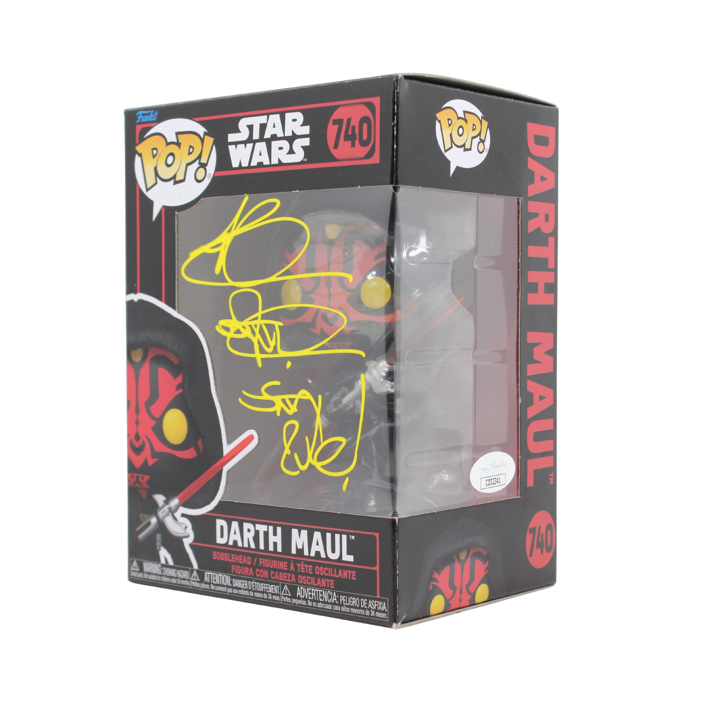 Ray Park Signed Darth Maul Star Wars Funko Pop Figure Corner Angle