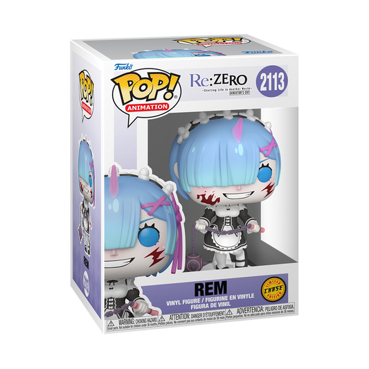 Funko Pop! Re:Zero Rem #2113 Chase Edition Funko Pop box packaging front view