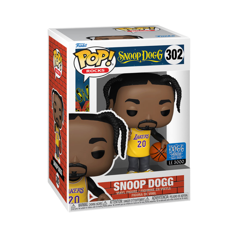 Snoop Dogg in Lakers Jersey Funko Pop! #302 Limited Edition 5000 Pcs stock photo in-box from Pop! Rocks