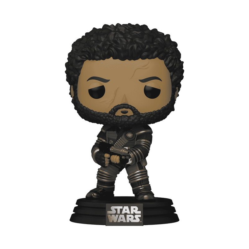 Saw Gerrera Star Wars Andor Funko Pop Figure Holding DH-16 Blaster Pistol
