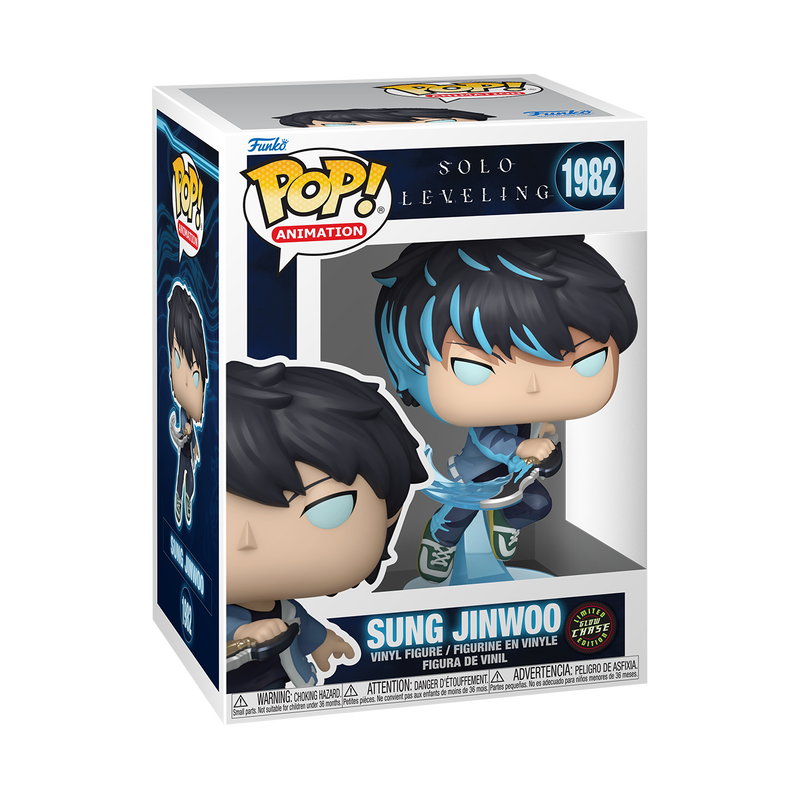 Sung Jinwoo Funko Pop! #1982 Chase stock photo in-box from Solo Leveling