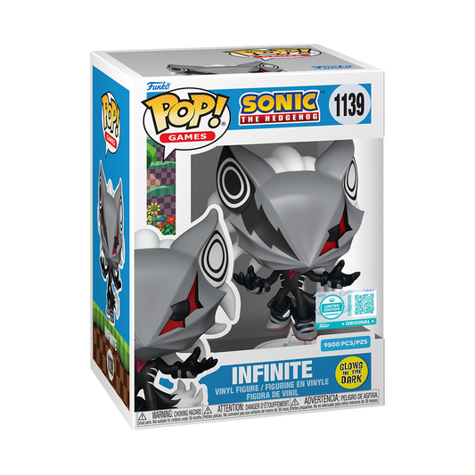 Funko Pop! Sonic the Hedgehog Infinite #1139 Supreme Limited Edition figure shown inside original retail packaging
