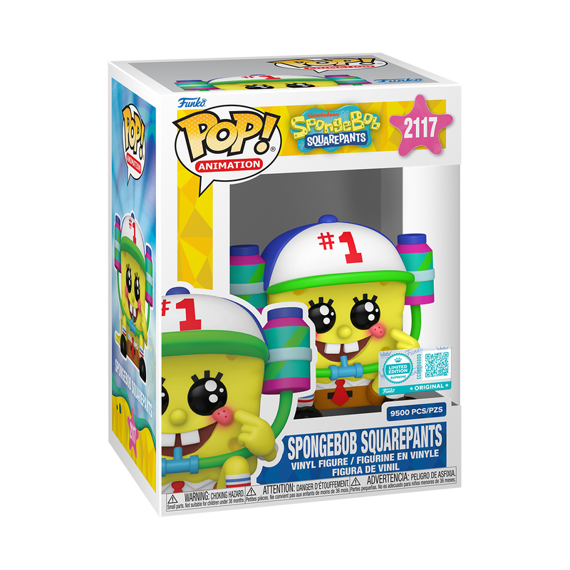 SpongeBob SquarePants with Drink Hat Funko Pop! #2117 Limited Edition 9,500 Pieces Hot Topic Exclusive stock photo in-box