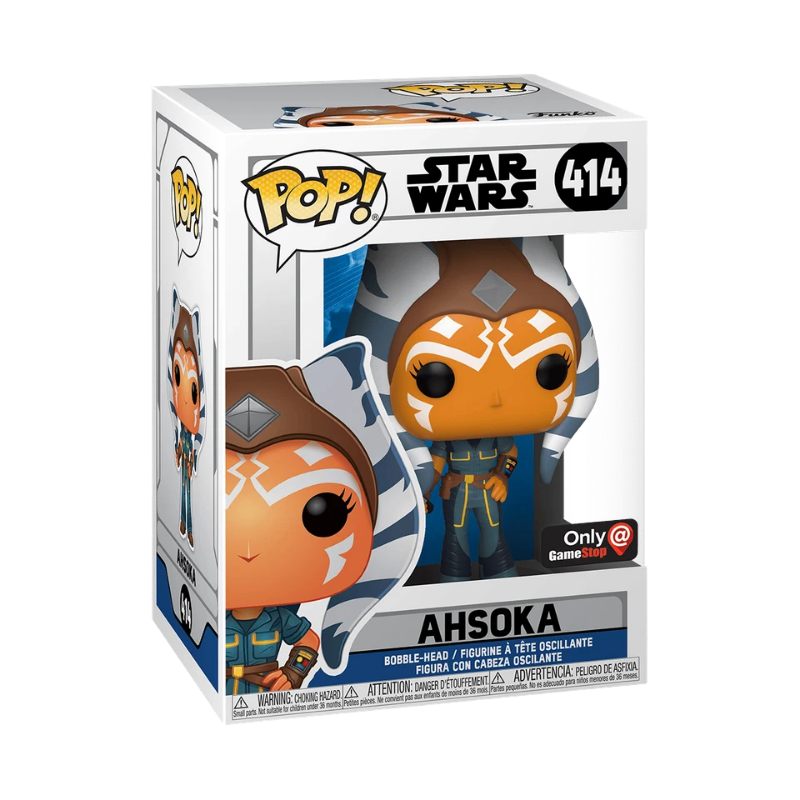 Ahsoka Funko Pop! #414 GameStop Exclusive stock photo in-box from Star Wars