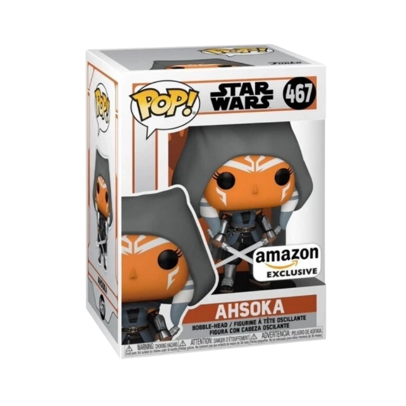 Ahsoka Hooded Funko Pop! #467 Amazon Exclusive stock photo in-box from Star Wars