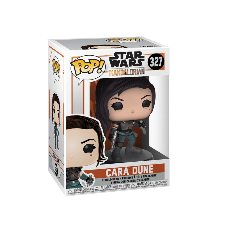 Cara Dune Funko Pop! #327 stock photo in-box from Star Wars The Mandalorian