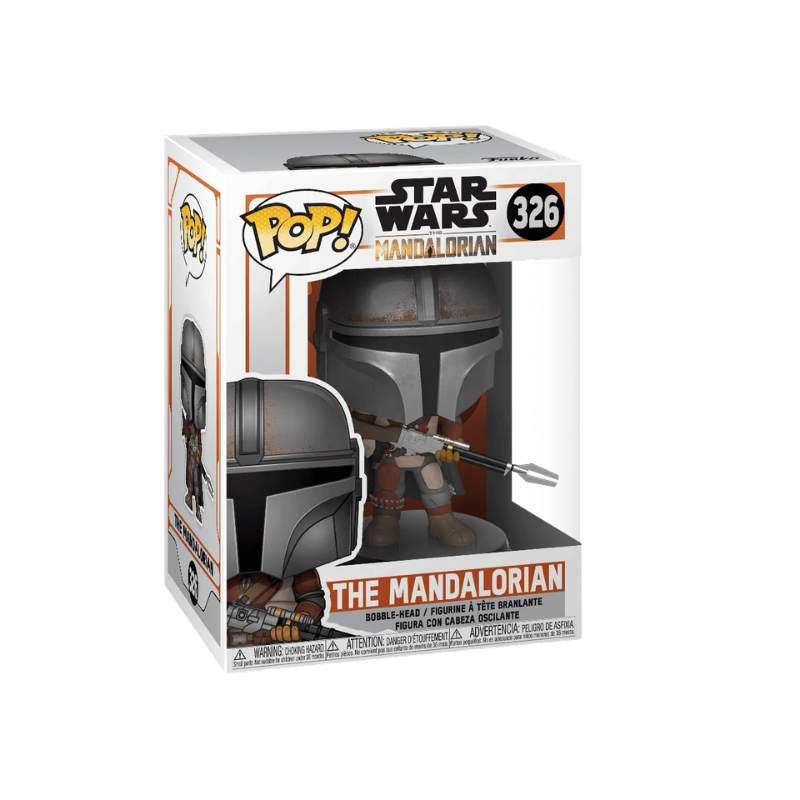 The Mandalorian Funko Pop! #326 stock photo in-box from Star Wars: The Mandalorian