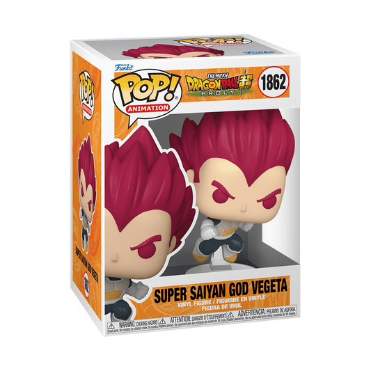Funko Pop! Dragon Ball Super Super Saiyan God Vegeta #1862 Funko Pop box packaging front view