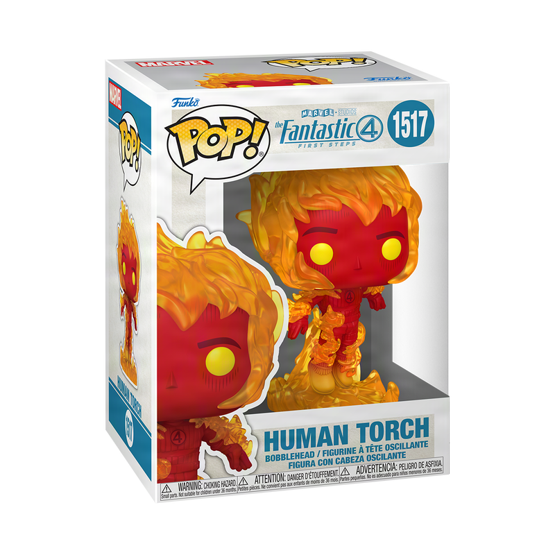 Human Torch Funko Pop! #1517 stock photo in-box from The Fantastic Four: First Steps