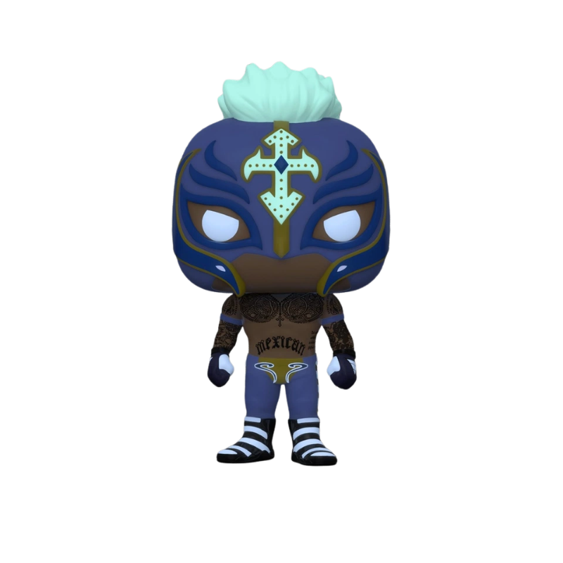 Rey Mysterio Funko Pop! #93 Amazon Exclusive Glow stock photo glowing in the dark from WWE