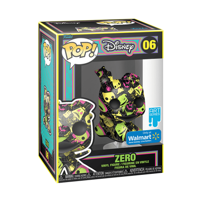 Zero Art Series Funko Pop! #06 Black Light Walmart Exclusive stock photo in-box from Disney The Nightmare Before Christmas
