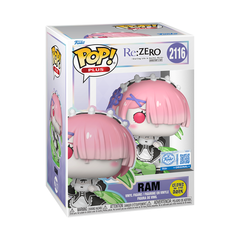Ram Funko Pop! #2116 Glow Exclusive in box packaging from Re:ZERO