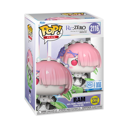 Ram Funko Pop! #2116 Glow Exclusive in box packaging from Re:ZERO