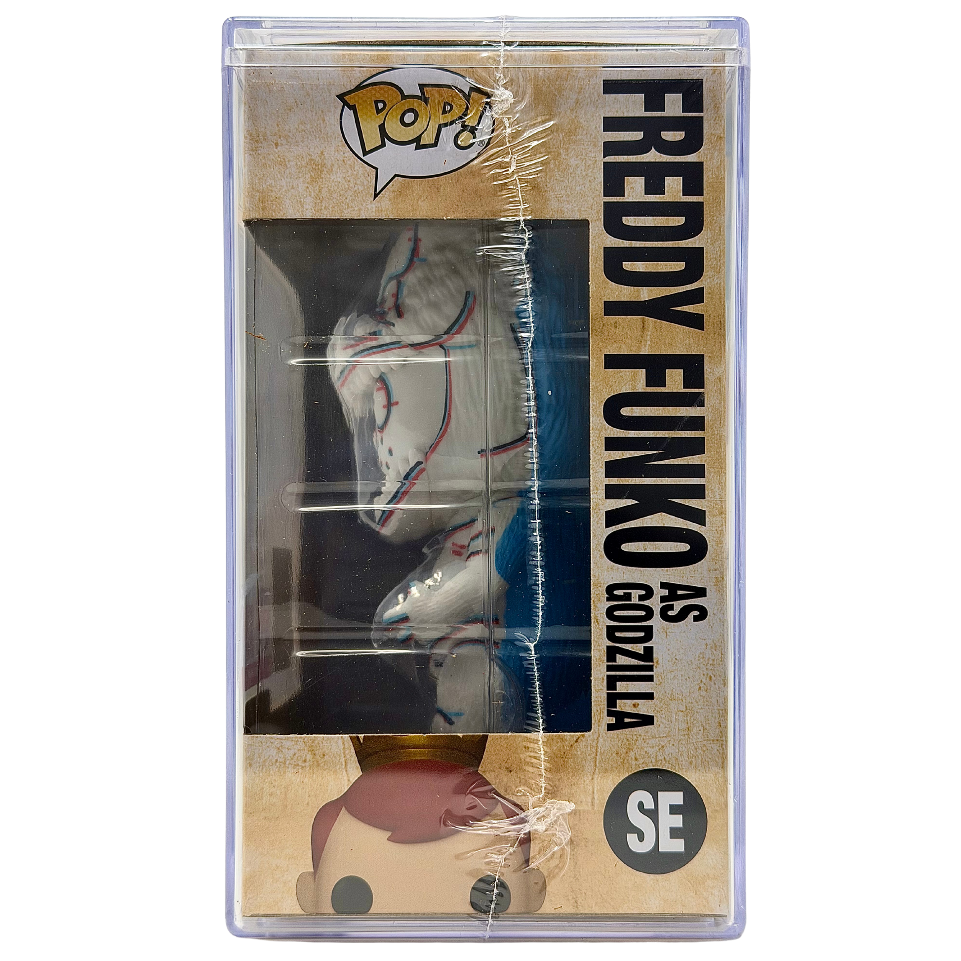 Right-side in-box view of Freddy Funko as Godzilla SE Legendary Limited Edition 1,150 PCS from Godzilla and Funko Fundays 2026