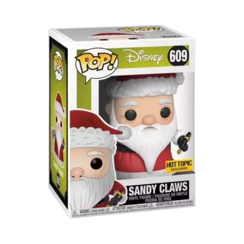 Sandy Claws Funko Pop! #609 Hot Topic Exclusive stock photo in-box from Disney The Nightmare Before Christmas