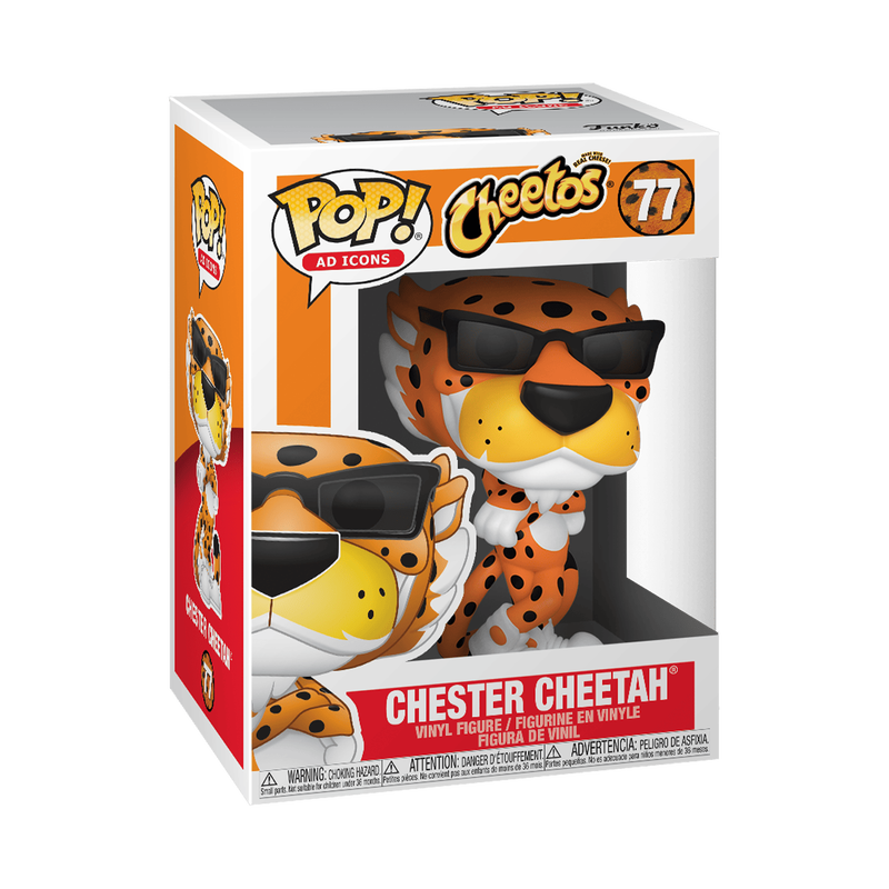 Chester Cheetah Funko Pop! #77 stock photo in-box from Ad Icons Cheetos