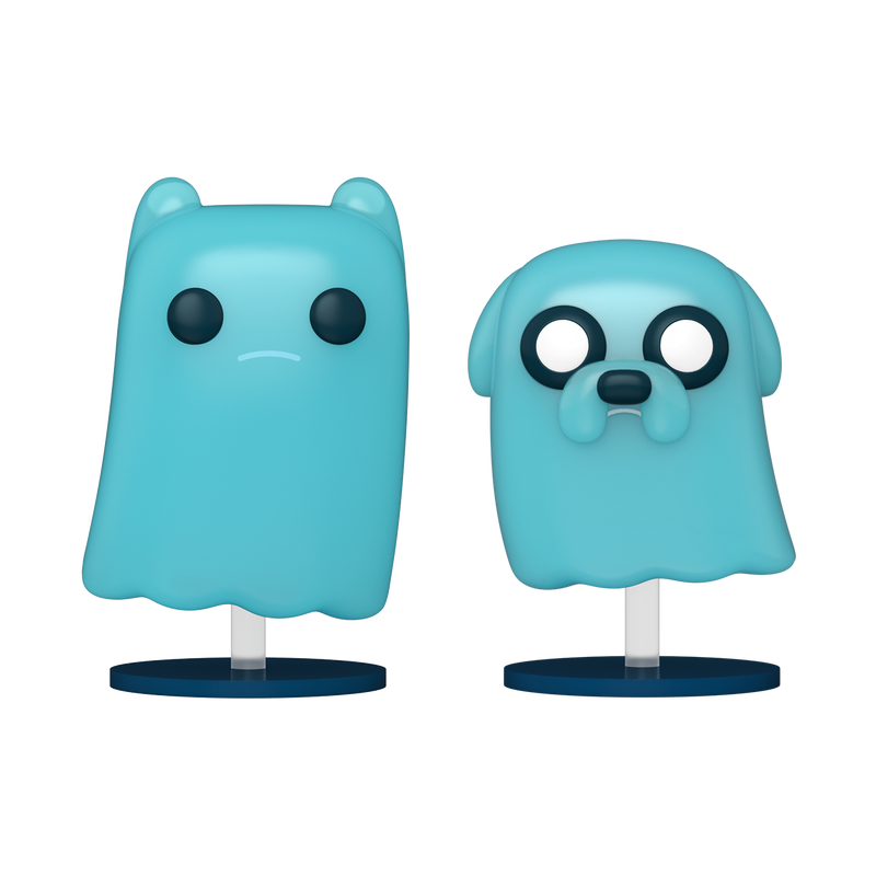 Stock photo of Adventure Time Funko Pop! Finn and Jake Glow In The Dark Funko Exclusive 2-Pack out of box.