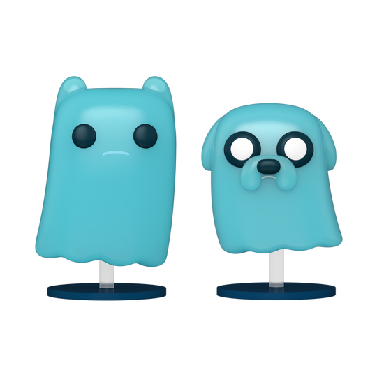 Stock photo of Adventure Time Funko Pop! Finn and Jake Glow In The Dark Funko Exclusive 2-Pack out of box.