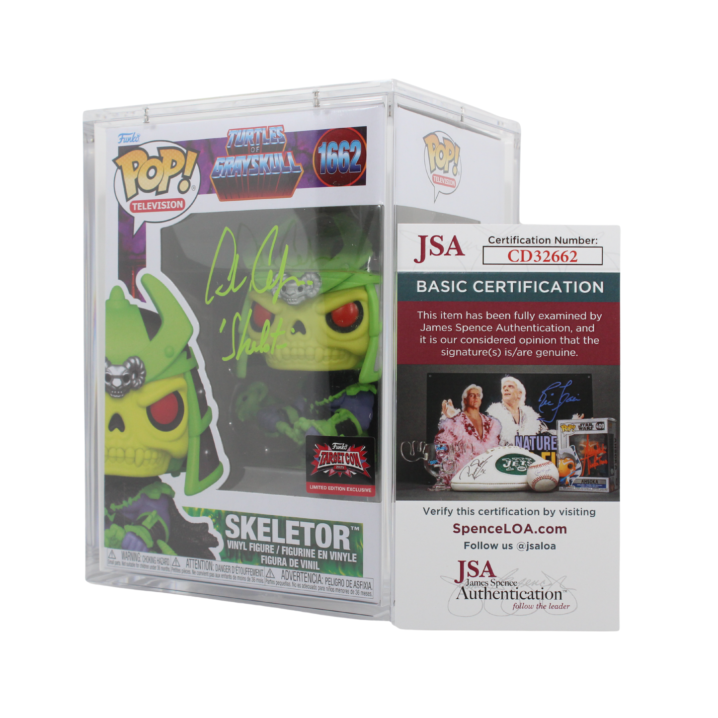 Alan Oppenheimer Signed Turtles of Grayskull Skeletor Funko Pop Figure JSA Authentication