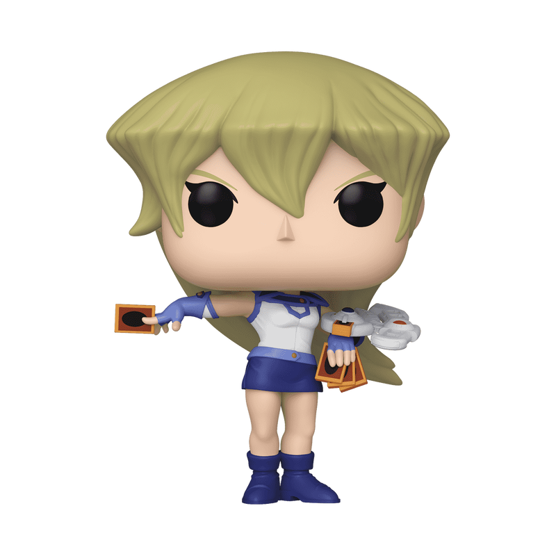 Alexis Rhodes Yu-Gi-Oh! Funko Pop Figure Wearing Academia Disk and Holding Cards
