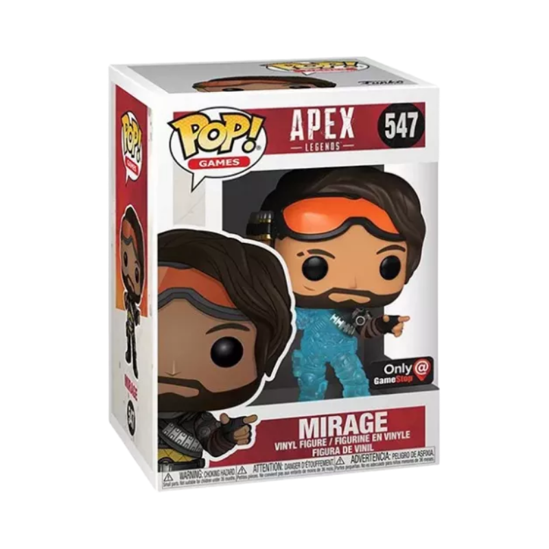 Mirage Translucent Funko Pop! #547 GameStop Exclusive stock photo in-box from Apex Legends
