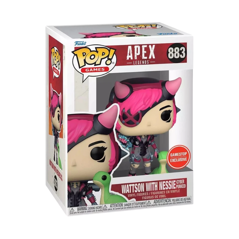 Wattson with Nessie Cyber Punked Funko Pop! #883 GameStop Exclusive stock photo in-box from Apex Legends