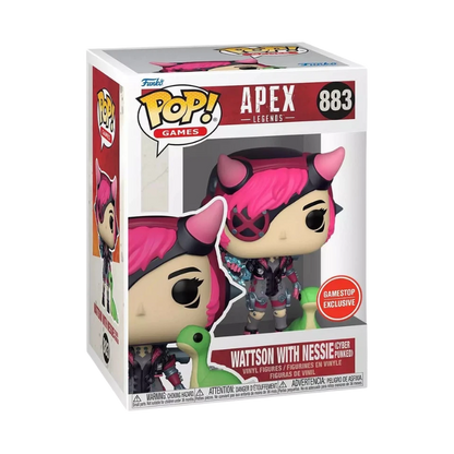 Wattson with Nessie Cyber Punked Funko Pop! #883 GameStop Exclusive stock photo in-box from Apex Legends