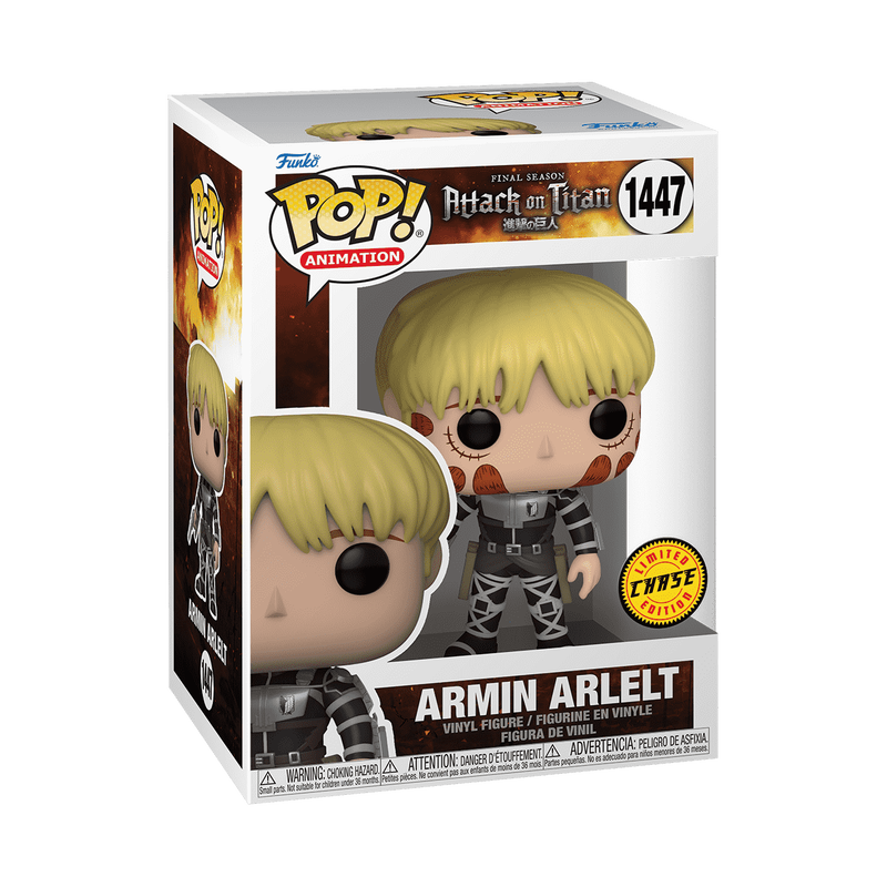 Armin Arlelt Funko Pop! #1447 Chase stock photo in-box from Attack on Titan
