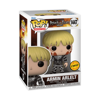 Armin Arlelt Funko Pop! #1447 Chase stock photo in-box from Attack on Titan