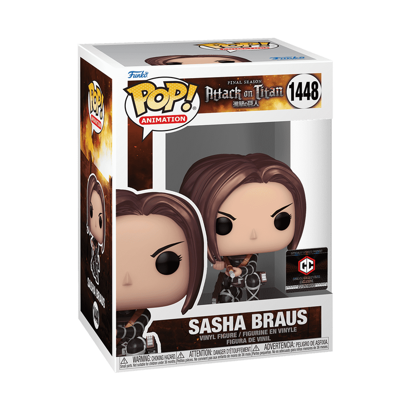 Sasha Braus Funko Pop! #1448 Chalice Collectibles Pre-Release Exclusive stock photo in-box from Attack on Titan