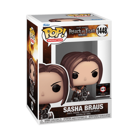 Sasha Braus Funko Pop! #1448 Chalice Collectibles Pre-Release Exclusive stock photo in-box from Attack on Titan